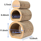 3-in-1 Reversible Cat Scratching Mat - Cardboard Scratcher Board with Cat Tunnel Bed, Kitten Scratch Pad for Indoor Cats Play, Rest, Scratch