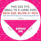 Birthday Girl Dog Bandanas 1 Pack, Pink Dog Scarfs for Puppy, Pet Scarves HBD Bandanas for Small Medium Large Dogs (Birthday Girl, One Size)