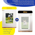 2 Pack Large Dog Door Replacement Flaps with Screws, Compatible with Petsafe Freedom Doggie Doors PAC11-11039 10 1/8" X 16 7/8" Weather Resistant Flexible (Without Bracket-Frosted Transparent)