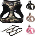 PUPTECK Dog Harness and Leash Set for Small Medium Dogs No Pull Step-in Soft Mesh Puppy Cat Vest Harnesses Reflective at Night, Camouflage, M