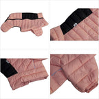 Warm Dog Coat, 4 Legs Covered Waterproof Windproof Reflective Vest, Zippered Adjustable Outdoor Snow Jacket for Small Medium Large Dogs, Lotus Pink XL