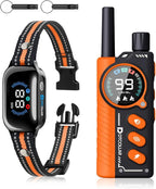 2-in-1 Bark & Shock Collar - Color Screen Dog Training Collar with Beep/Vibration/Shock/Anti Bark 4 Modes, 3300FT E Collar with Remote for Small to Large Dogs (8-120lbs), IP67 Waterproof Rechargeable