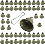 100pcs Vintage Bronze Jingle Bells with Spring Hooks - Mini Craft Bells for Christmas Decor, Dog Potty Training, Wind Chimes, Wedding Door & DIY Crafts (1.5 X 1.7 Inch)