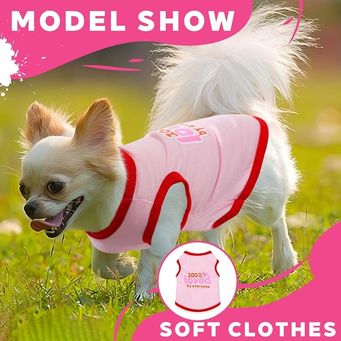 4 Pieces Puppy Clothes for Small Dogs Girl Girl Dog Clothes Cute Soft Dog Shirts Female Doggie Shirts Pet Clothing (Medium)