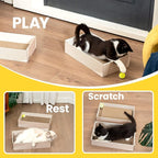 Cat Scratcher Box with 4 Scratching Pads&2 Separate Cardboard Boxes,2-in-1 Cardboard Cat Scratch for Multiple Kitten Interactive Play,Gradient(Ball & Fish Catnip Toy Included)
