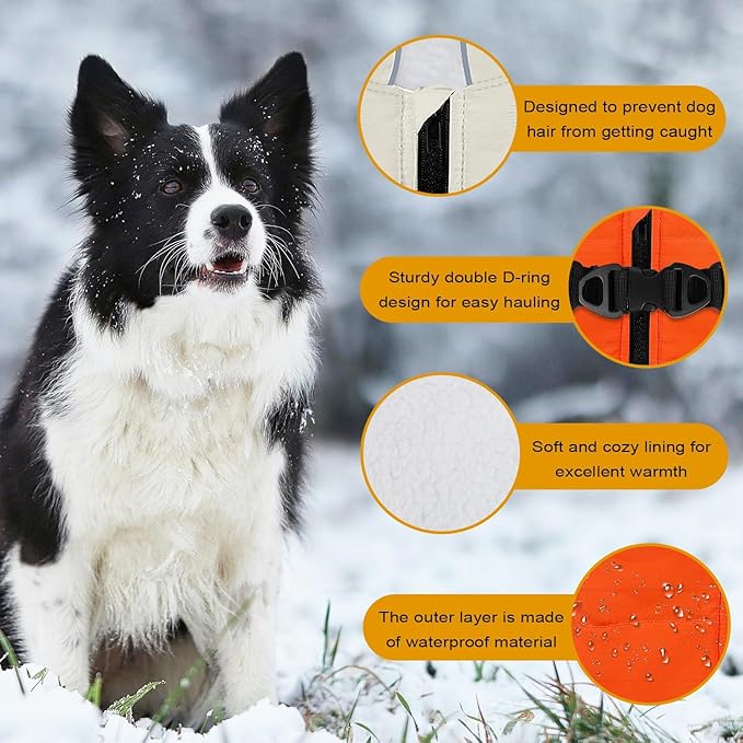 Warm Dog Winter Coat,Waterproof Dog Jacket with Built-in Harnes (Green, XS)