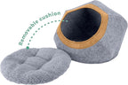 Kitty City Felt Round Bed, Warm and Cozy cat Bed, Gray