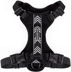 Wilderdog Lightweight Dog Harness with Reflective Straps - Medium - Black
