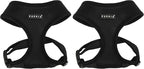 Puppia Soft Dog Harness No Choke Over-The-Head Triple Layered Breathable Mesh Adjustable Chest Belt and Quick-Release Buckle, Black, Small (Pack of 2)