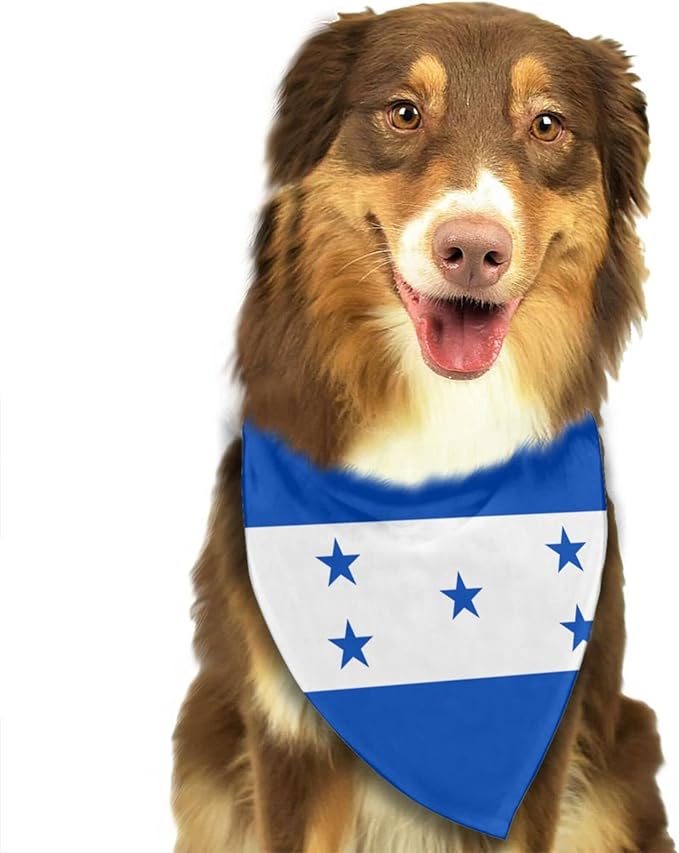 Dog Bandanas Flag of Honduras Pet Bandana Scarf Triangle Bibs Kerchief Accessories for Dogs Cats