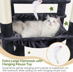 Globlazer Heavy Duty Cat Tree, 70 inch Sturdy Cat Tree for Indoor Cats Extra Large Cat Tower with Scratching Post, Hammock, Cat Condo for Adult Cats Kittens, F70 Pro, Dark Grey