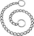 Herm Sprenger Chrome Plated Steel Dog Collar with Short Flat Links Choke Chain Two O-Rings for Small Medium Large Dogs Professional Training Collar Correction Slip Chain Made in Germany (20in (50cm))