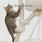 70" Modern Multi-Level Cat Tree Tower for Indoor Cats, Cat Trees with Sisal Scratching Post, Luxury Cats Tower Furniture for Multiple Cats with Swing Hammock, Condo for Multiple Cats