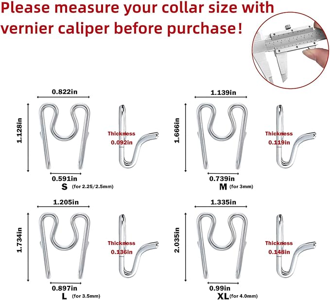 6 Pack Extra Links Prong Collar for Dog- Replacement 3.5mm Stainless Steel Pinch Collar for Dogs Links Extra Training Collar Links Fit 3.4mm Thickness Measure