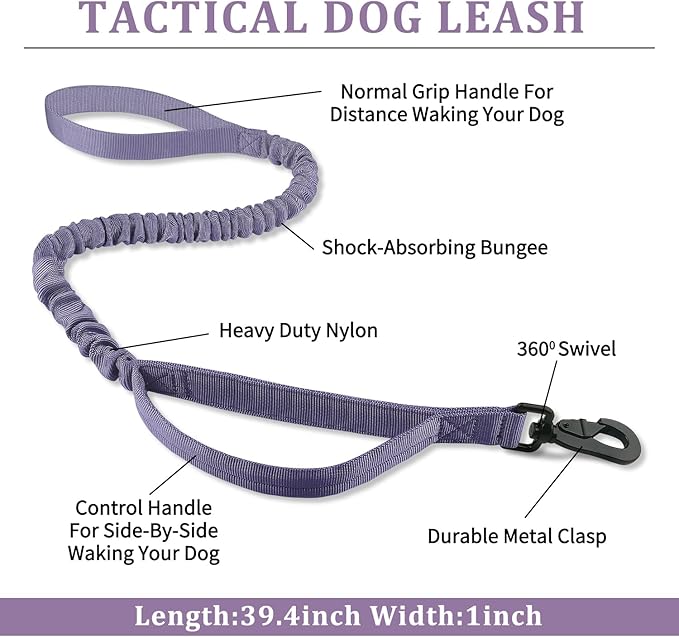 COOYOO Dog Collar,3 Piece Set Tactical Dog Collars, Adjustable Military Training Nylon Dog Collar with Control Handle and Heavy Metal Buckle for Medium and Large Dogs