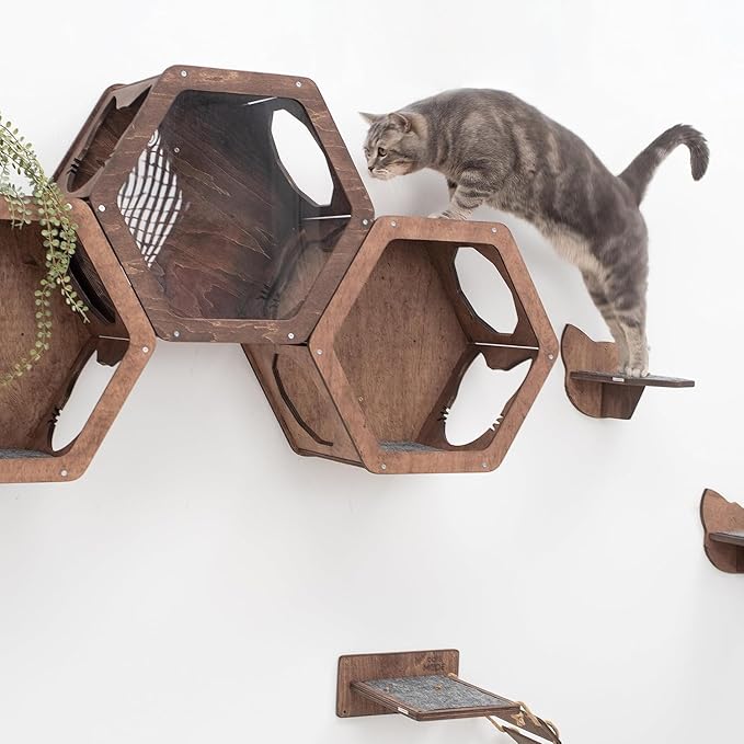 Wall Cat Shelves Wood Shelves Furniture - Wooden Shelf Wall Mounted Furniture - Indoor Cats Rustic Decor Lover Gift (Cat Wall Bed)