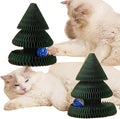 Christmas Modern Cat Scratcher - Reversible Cardboard Scratcher for Cats, Kitty kurlz cat Toy & Twisty Paws cat Toy, Fun Toys for Bored Indoor Cats