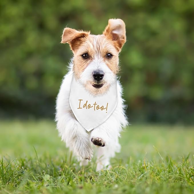 Dog Wedding Engagement Bandana Apparel & Accessories Pet Bandana Scarf Photo Prop I Do Too! Wedding Outfit Funny Engagement Party Decorations Gifts