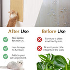 Huakaile Sisal Cat Scratch Pad for Indoor Cats, 19.6" x 9.8" Mountable Cat Wall Scratcher Carpet, Perforated Cat Scratch Furniture Protector for Couch Corner Door Sofa Climbing Hanging (2 Pack)