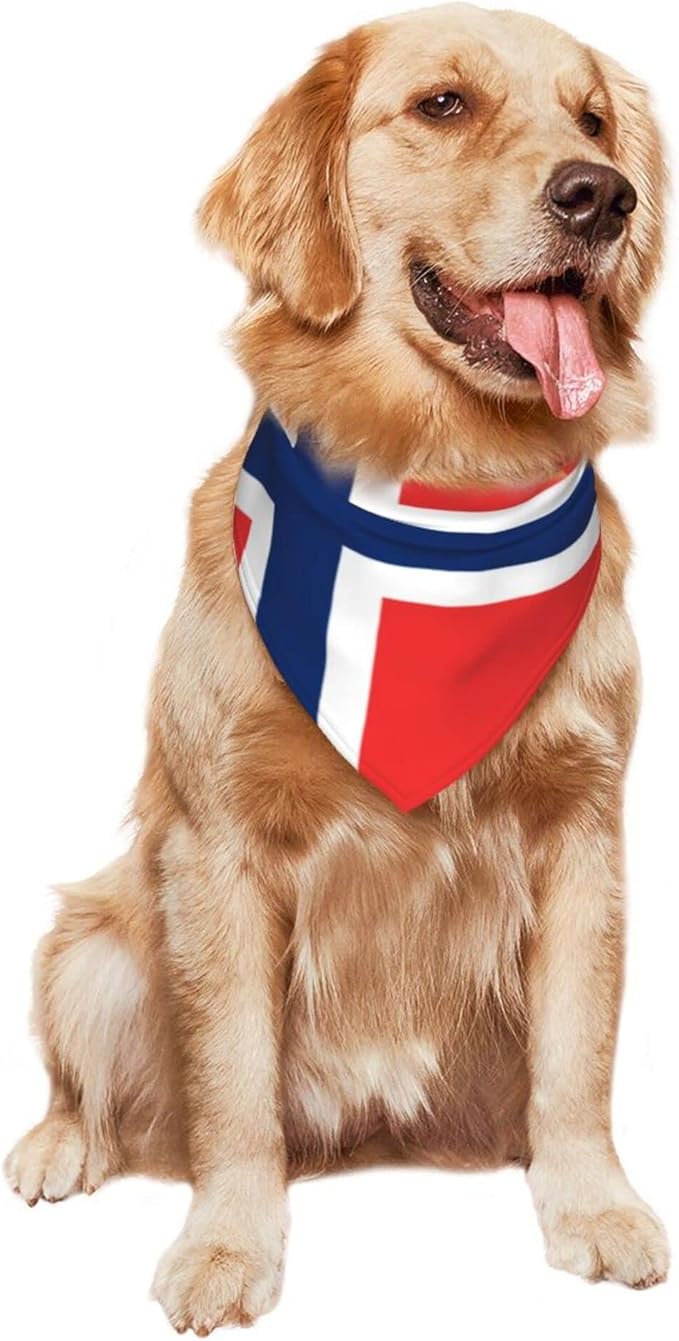 Dog Bandanas Flag of Norway Pet Bandana Scarf Triangle Bibs Kerchief Accessories for Dogs Cats