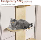 4-Tier Door Hanging Cat Tree, Over The Door Mounted Feline Tower with Scratching Post & Tease Ball, Space-Saving Solid Wood Climber for Indoor Pets, Easy Install Without Damaging Doors 170cm