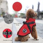 Dog Winter Coat,Warm Jacket Paded Fleece Pet Vest with Built in Harness, Windproof Reflective Cozy Adjustable Snow Pet Coat Clothes with Zipper for Small Medium Large Dogs