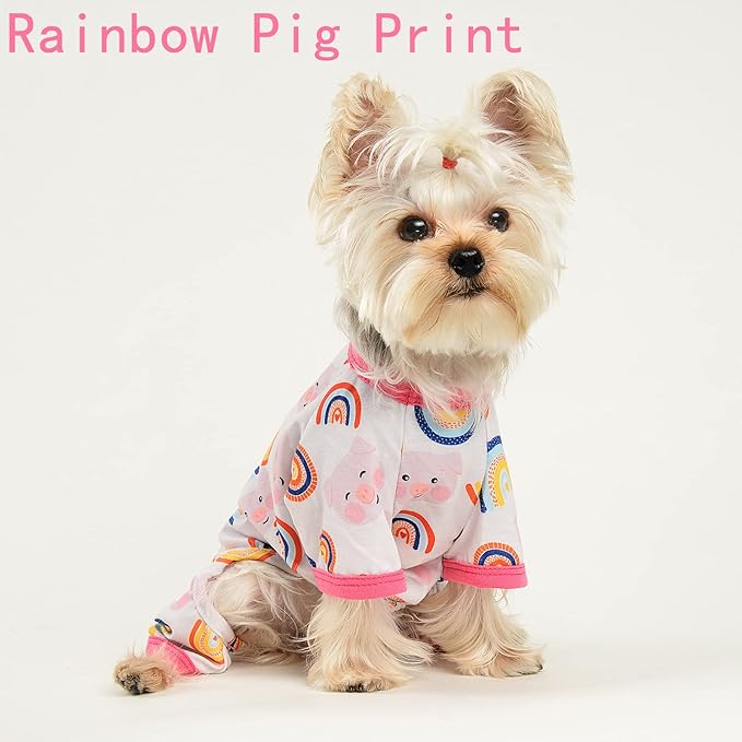 Dog Pajamas for Small Dogs Boy Girl, Dog Clothes Tiny Chihuahua Yorkie Spring Summer Shirt, Cute Puppy Outfit Pjs Jumpsuit Cat Onesie Apparel Pet Clothes