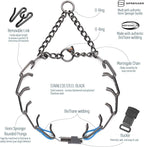 Herm Sprenger Black Stainless Steel Dog Collar with Quick Release ClicLock Buckle O-Ring Biothane Insert Training Collar Made in Germany (Cerulean Blue, 23in x 3.2mm(Neck Size up to19-20in))