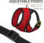 PUPTECK Soft Mesh Dog Harness and Leash Set Pet Puppy Cat Comfort Padded Vest No Pull Harnesses, Solid Red, M