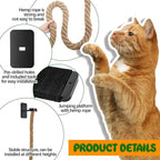 Weysat Cat Tree with 2 x 59.1 Inch Climbing Rope Wall Mounted Cat Climbing Tower Toy with Scratching Post Kitten Rope Ladder with Jumping Platform Wall Steps for Playing and Rest(Black,Classic)