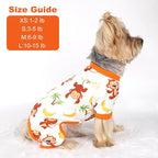 Dog Pajamas Pjs Summer Fall Dog Clothes for Small Dogs Girl Boy, Soft Stretchy Tiny Chihuahua Yorkie Puppy Clothes Doggie Onesies Cat Pet Jammies Outfit, Monkey, S