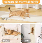 Uross Thickened Cat Wall Climbing Carpet 6.6 FT x 16" - Extra Long Cat Scratch Wall Pad, Cat Scratching Carpet Rug Wall Mounted Scratcher Couch Sofa Protector- Beige