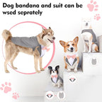 Weewooday Dog Tuxedo and Bandana Set Dogs Formal Tuxedo Pet Wedding Party Suit Wedding Bow Tie Shirt for Birthday Costumes(Cool Style,Large)