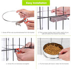 2 Pcs Small Pet Dog Food Water Bowl for Cage Stainless Steel Non-Spill Kennel Hanging Cats Pets Bowls with Clamp Holder Crate Feeder Dish for Small Dogs Pets (4.7x1.9'' & 3.9x1.7'')