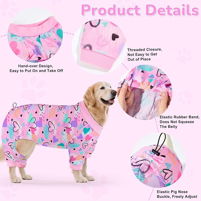 Glittme 2PACK Dog Pajamas Soft Dogs Clothes for Small Medium Dogs Elastic Cats Apparel Breathable Dog Pjs for Puppy