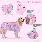 Glittme 2PACK Dog Pajamas Soft Dogs Clothes for Small Medium Dogs Elastic Cats Apparel Breathable Dog Pjs for Puppy
