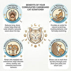Cat Scratching Post for Cage 40X10CM, Cage Wall Mounted Cat Scratcher, Cardboard Scratcher, SCR-40X30CM-3.3CM