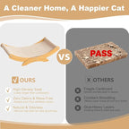Large Cat Scratcher Bed, Wood Cat Couch & Sisal Scratching Board, Sturdy Cat Hammock & Scratch Pad Lounge for Indoor Cats, Multi-Cat Furniture for Deep Sleep