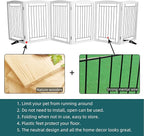 Dog Fence Indoor,Dog Gate Indoor for Doorway pet gate -6-Panel Freestanding, Hallways, House or Stairs -120x32-Inch Retractable Foldable Expandable Wood Pet by SFJC (White)