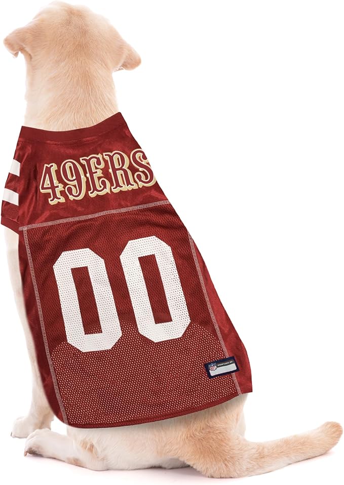 Pets First NFL San Francisco 49ers Dog Jersey, Size 3X-Large, Football Shirt Costume for Pet, Dog Sports T-Shirt, NFL Team Clothing for Cats, Licensed Pet Apparel Available in 7 Sizes and 32 Teams