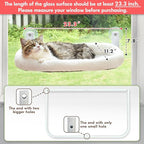 AMOSIJOY Cordless Cat Window Perch, Window Hammock for Cats with 4 Strong Suction Cups, Solid Metal Frame and Soft Cover, Indoor Cat Bed