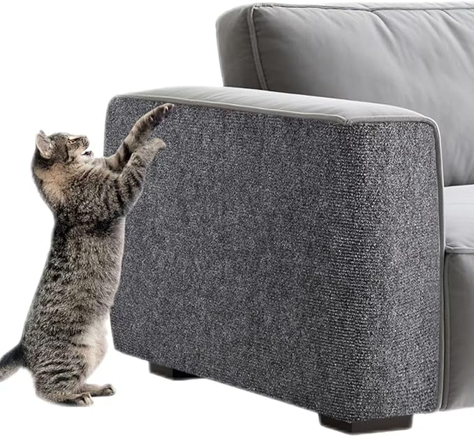 Cat Scratch Furniture Protector,Couch Protector from Cat Claws,Cat Couch Scratcher,Adhesive Cuttable Kitten Scratch for DIY Climbing,Suitable for Sofa,Wall,Door,Table Legs (Dark Gray, 39.3x15.7in)
