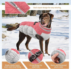 Dog Jackets for Medium Dogs,Medium Dog Coat,Warm Pet Winter Coat Zip Up Back,Waterproof Dogs Jacket with D-Ring,Pet Cold Weather Coats with Fleece Lined, Snowsuit Pug Boston Terrier,Pink,M