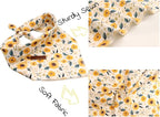 Elegant little tail Dog Bandanas - 1Pack Sunflower Print Washable Scarf Female Square Dog Bib Kerchief Scarf Adjustable Pet Bandana for Small Medium Dogs