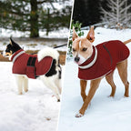 KAMA BRIDAL Dog Winter Coat Warm Padded Puppy Jacket Windproof Water Resistant Clothes for Small Medium Large Pets Christmas Sweater Outfit Vest(Red, S)