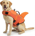 ASENKU Dog Life Jacket - Pet Safety Vest for Swimming & Boating, Shark Life Jacket with Floatation, Dog Lifesavers Swimsuits for Small Medium Large Dogs (OrangeMix, 2XL)