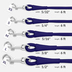 CollarDirect Rolled Leather Dog Leash 6ft, Soft Training Leather Dog Leash for Puppy and Grown Dog Small Medium Large Black Blue Red Orange Green Pink White (Purple, Size L 6ft)