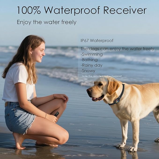 Aikko Dog Shock Collar with Remote - IPX7 Waterproof, 3 Modes (Beep, Vibration, Shock) - Adjustable E-Collar for Training Small (10 lbs to 120 lbs) Rechargeable Anti-Bark Collar for Large Dogs