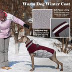 Lelepet Dog Coat Warm Dog Winter Coat Waterproof Dogs Jacket with Harness Built in Reflective Pet Fleece Vest Zip-Up Cold Weather Coats for Dogs Turtleneck & Windproof Coats Chihuahua Wine Red XS