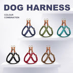 Didog Step in Dog Harness with Metal Buckles, Freedom Nylon Dog Halter Vests for Medium Dogs Easy Walking Training(M:Chest 19-28", Brown)